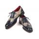 Paul Parkman Navy / Gray Genuine Leather Wingtip Goodyear Welted Oxford Dress Shoes 027-NVYGRY
