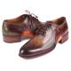 Paul Parkman Green / Bordeaux Genuine Leather Opanka Construction Oxford Dress Shoes 726-GRE-BOR