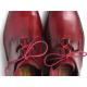 Paul Parkman Burgundy Genuine Leather Ghillie Lacing Handsewn Oxford Dress Shoes 022-BUR