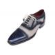 Paul Parkman Navy / Beige Genuine Leather Captoe Oxford Dress Shoes 024-BLS