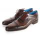 Paul Parkman Anthracite Brown Genuine Leather Men's Captoe Oxford Dress Shoes 024-ANTBRW