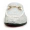 Fiesso White Suede White Rhinestones Gold Ornament Sandal FI7551.