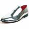 Fiesso Silver Patent Slip On Leafer FI7548.