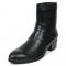 Fiesso Black Boot High Heel with Zipper FI7540.