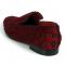 Fiesso Black / Red Leopard Print Pony Hair Slip On Loafer FI7532.