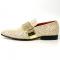 Fiesso White / Gold Slip on Loafer With Silver Chain FI7528.