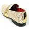 Fiesso White / Gold Slip on Loafer With Silver Chain FI7528.