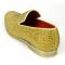 Fiesso Gold Suede Gold Rhinestones Slip on Loafer FI7525.