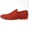 Fiesso Red Suede Rhinestones Spikes Slip on Loafer FI7516.