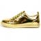 Fiesso Gold Patent Lace up Low Cut Leather Sneaker FI2415-2.