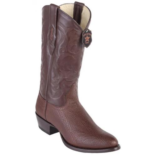 Los Altos Brown Genuine Sharkskin Round Toe Cowboy Boots 659307