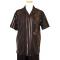 Pronti Chocolate Brown with Bronze Stripes Embroidered Microfiber Blend 2 PC Outfit SP5726