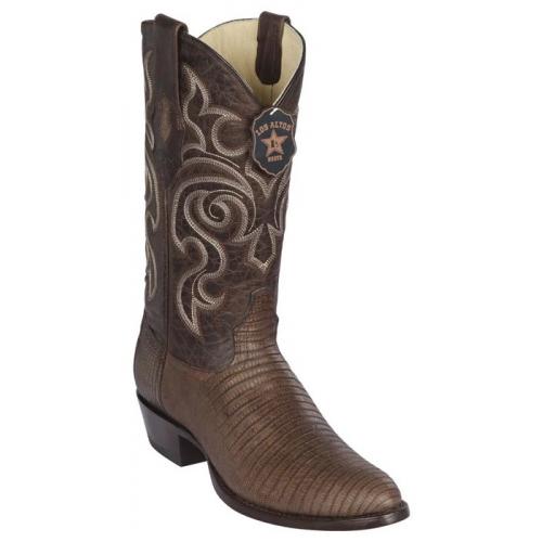 Los Altos Brown Genuine Teju Lizard Round Toe Cowboy Boots 65G0707
