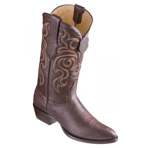 Los Altos Brown Full Quill Ostrich Round Toe Cowboy Boots 659207