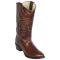 Los Altos Brown Genuine Pull Up Leather Round Toe Cowboy Boots 653807