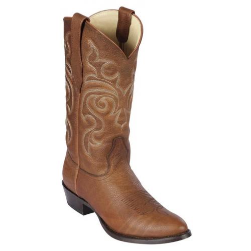 Los Altos Honey Genuine Grisly Leather Round Toe Cowboy Boots 652751