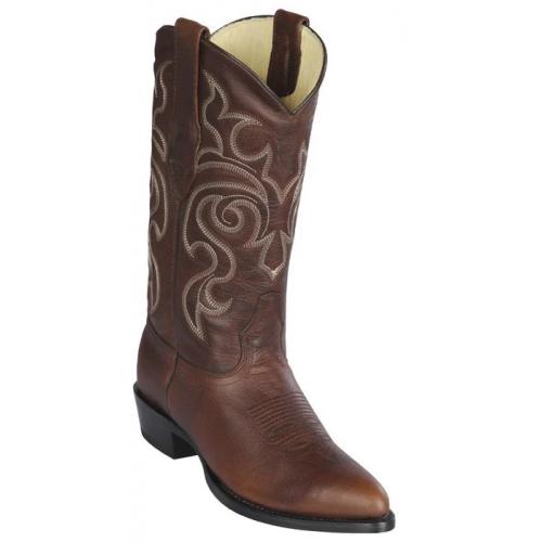 Los Altos Walnut Genuine Rage Leather Medium Round Toe Cowboy Boots 609940