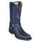Los Altos Navy Blue Genuine Caiman Tai Motorcycle Square Toe Cowboy Boots 55T0110