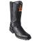 Los Altos Black Genuine Quill Ostrich Motorcycle Square Toe Cowbot Boots 55T0305