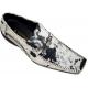 Fiesso White/Black All-Over Spotted Pony Hair Casual Leather Shoes FI8092