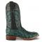 Los Altos Rustic Turquoise Genuine Pirarucu Fish Wide Square Toe Cowboy Boots 8221008