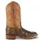 Los Altos Rustic Cognac Genuine Pirarucu Fish Wide Square Toe Cowboy Boots 8221088