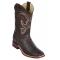 Los Altos Greasy Finish Genuine Caiman Belly Leather Wide Square Toe Cowboy Boots 822G8207