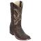 Los Altos Sanded Brown Genuine Caiman Belly Leather Wide Square Toe Cowboy Boots 8228235