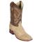 Los Altos Honey Genuine Caiman Hornback Leather Wide Square Toe Cowboy Boots 822G0251