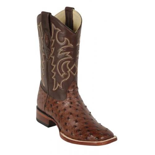 Los Altos Kango Genuine Full Quill Ostrich Wide Square Toe Cowboy Boots 8220360