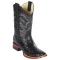 Los Altos Black Genuine Full Quill Ostrich Wide Square Toe Cowboy Boots 8220305