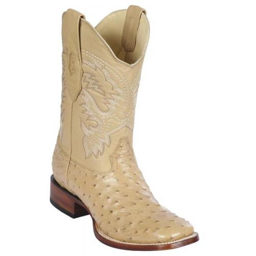Los Altos Oryx Genuine Full Quill Ostrich Wide Square Toe Cowboy Boots 8220311