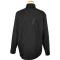 Manzini Black Self Embroidered Button Down High-Collar  Long Sleeves 100% Cotton High-Collar Shirt MZ-65