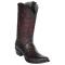 Los Altos Black Cherry Genuine Caiman Belly Wide Round Toe Cowboy Boots 948218