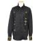 Manzini Black And Gold Embroidered Button Down High-Collar Long Sleeves 100% Cotton Shirt MZ-78