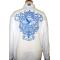 Manzini White With Sky Blue Embroidered Emblem Long Sleeves 100% Cotton High-Collar Shirt MZ-69