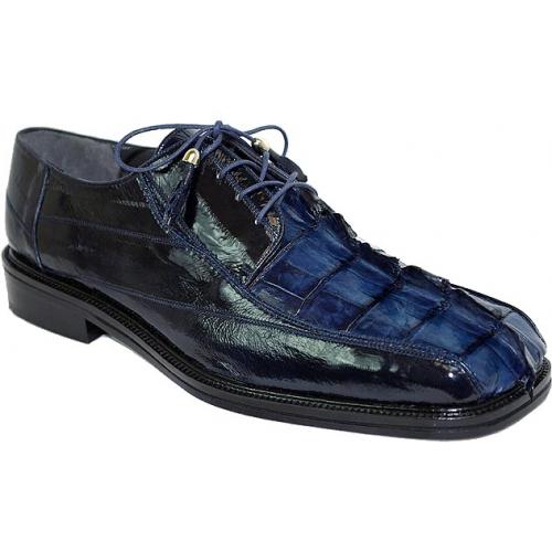 Romano "Lucas" Navy Blue Genuine Crocodile Tail/Eel  Shoes