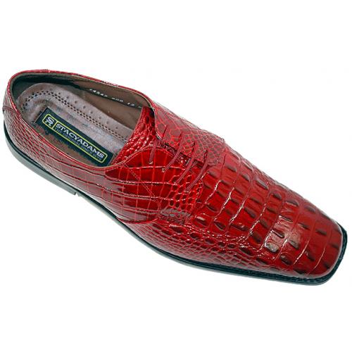Stacy Adams "Merrick" Red Hornback Alligator Print Shoes