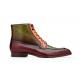 Belvedere "Greco" Ant. Burgundy/Olive/Brandy Genuine Ostrich Quill and Italian Leather Boots R79.