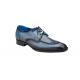 Belvedere "Libero" Ant. Blue Safari Moc-Toe Genuine Ostrich Leg and Quilted Leather Dress Shoes R83.