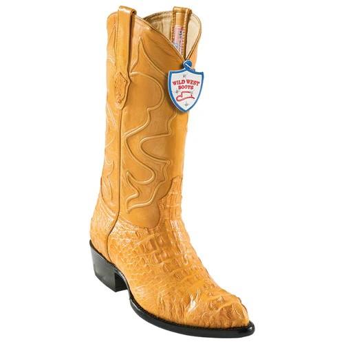 Wild West Buttercup Genuine Caiman Hornback J Toe Cowboy Boots 2990202