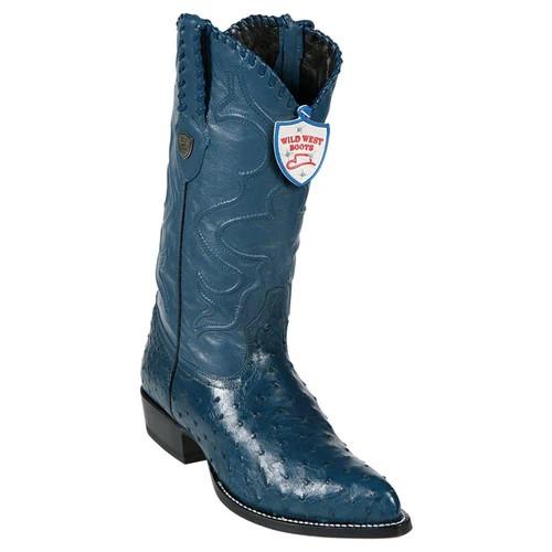 Wild West Blue Jean Genuine Ostrich J Toe Cowboy Boots 2990314