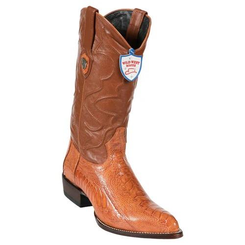 Wild West Cognac  Genuine Ostrich Leg J Toe Cowboy Boots 2990503