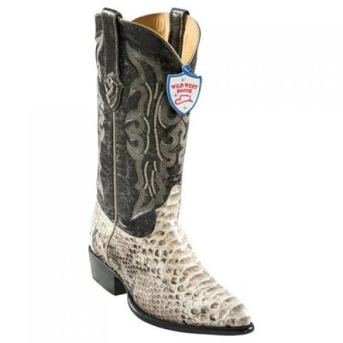 Wild West Natural Genuine Python J Toe Cowboy Boots 2995749