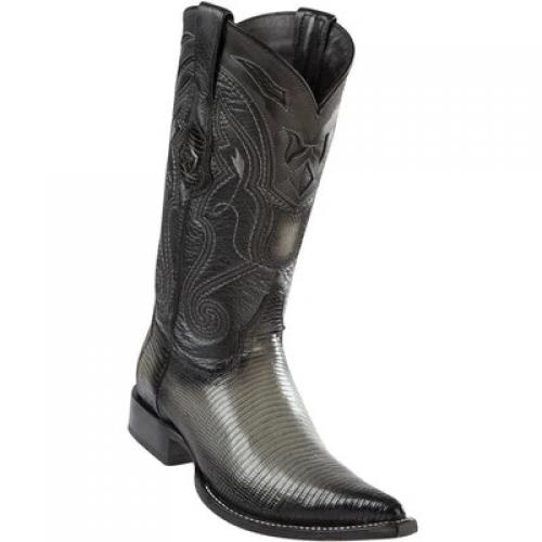 Wild West Faded Gray Genuine Lizard 3x Toe Cowboy Boots 2950638