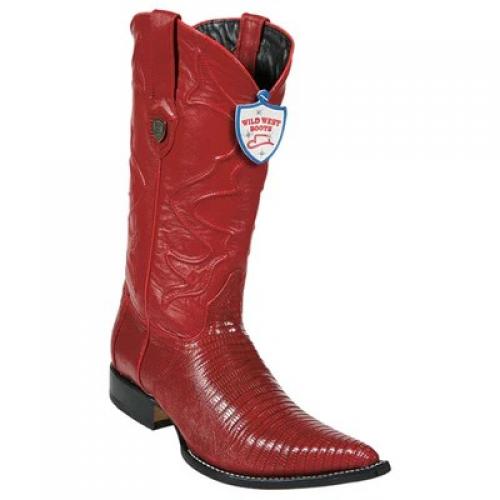 Wild West Red Genuine Teju Lizard J Toe Cowboy Boots 2950712