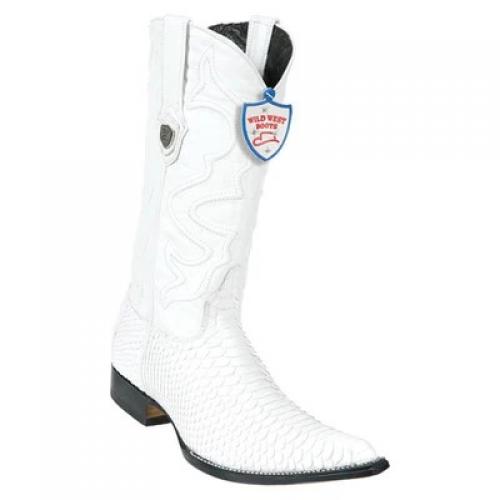 Wild West White Genuine Python 3x Toe Cowboy Boots 2955728