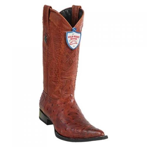 Wild West Whisky Genuine Full Quill Ostrich 3x Toe Cowboy Boots 2950330