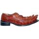 La Scarpa "Wicked 37" Cognac All-Over Hornback Crocodile With Giant Crocodile Tail Shoes