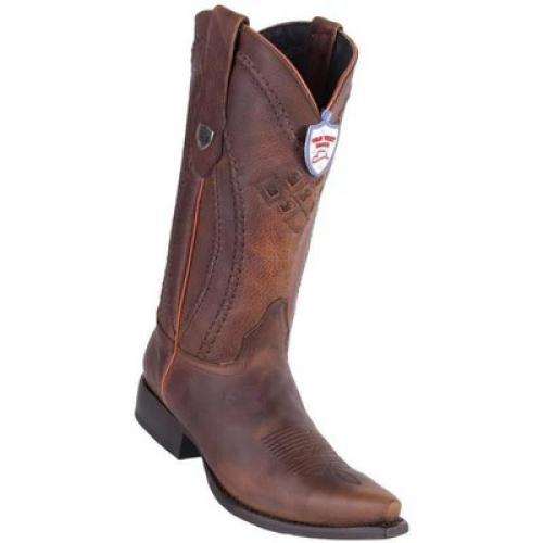 Wild West Walnut Genuine Leather Snip Toe Cowboy Boots 2949940